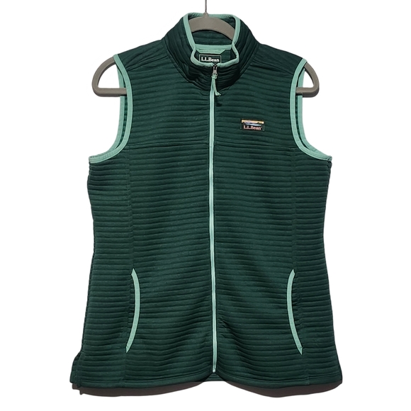 L.L. Bean Jackets & Blazers - L.L. BEAN Women's Air Light Green Full Zip Vest Size Medium Reg Outdoor Hiking